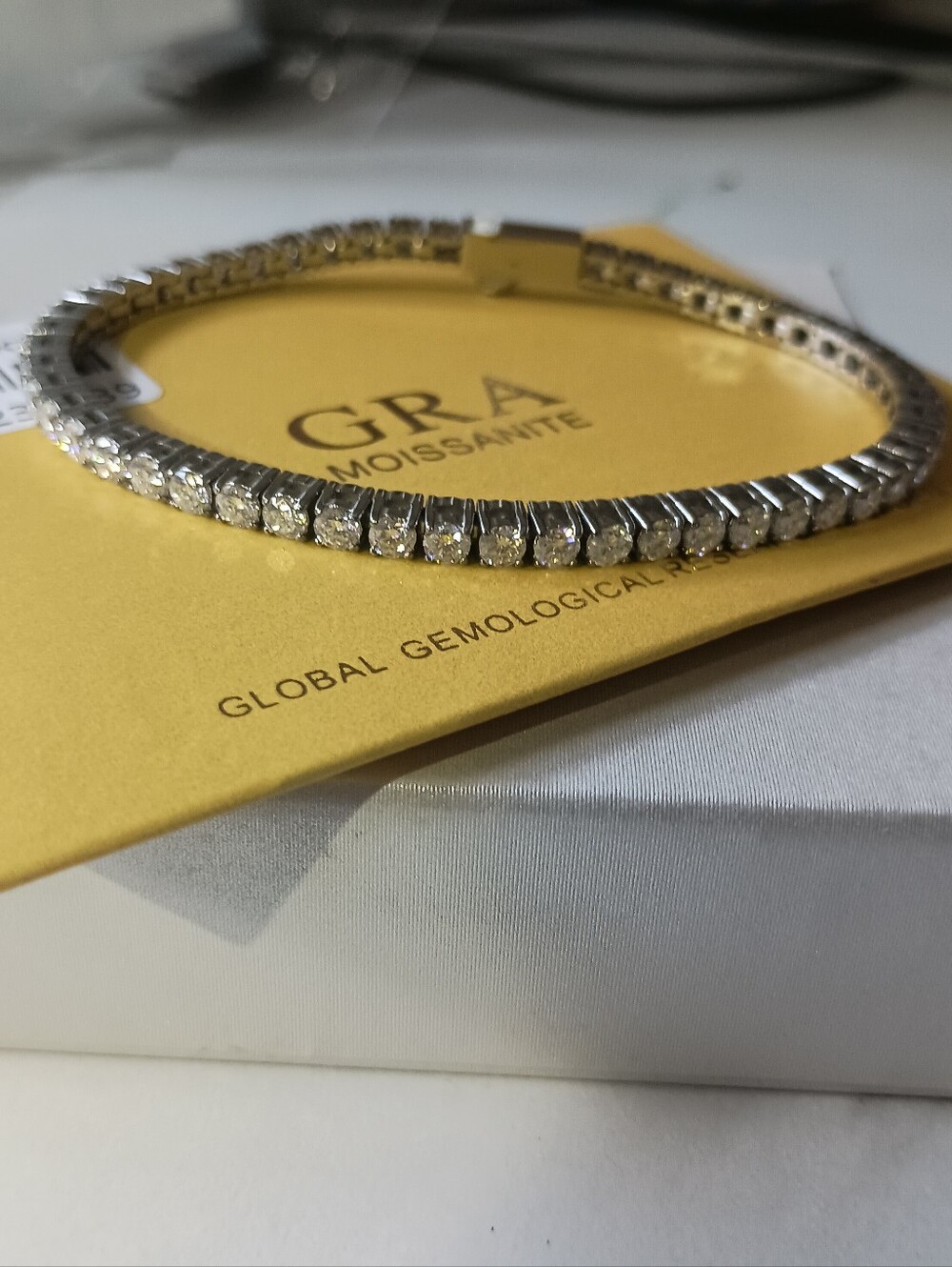 Moissanite Silver 3mm Tennis Bracelet 7in Pass Tester Brand New - Picture 11 of 11